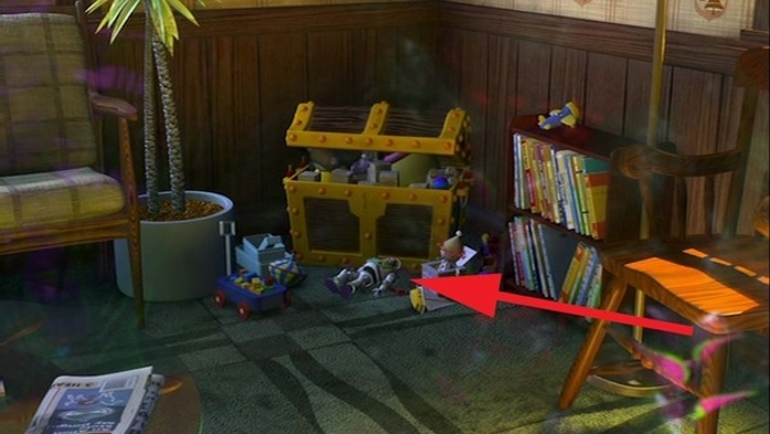 Apropå Nemo så dyker Buzz Lightyear från Toy Story upp i Hitta Nemo från 2003: